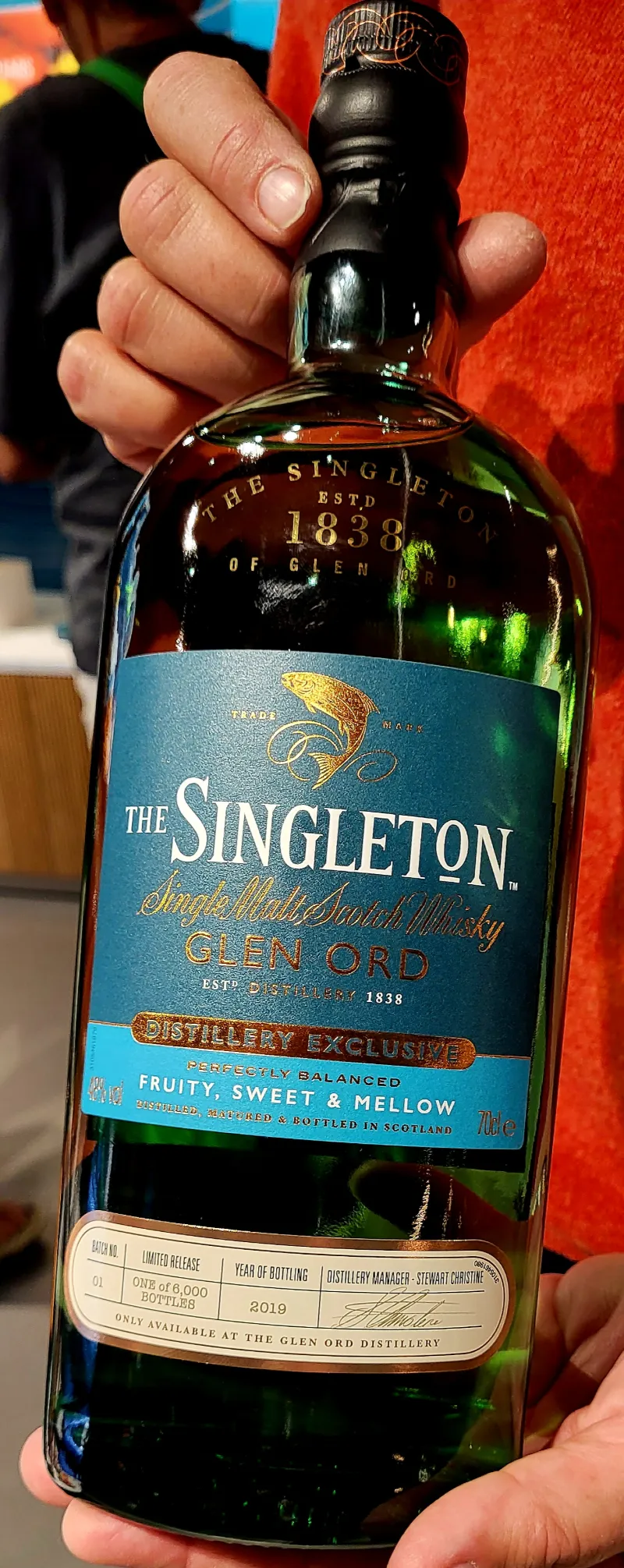 Flaska av The Singleton Glen Ord single malt whisky från Skottland