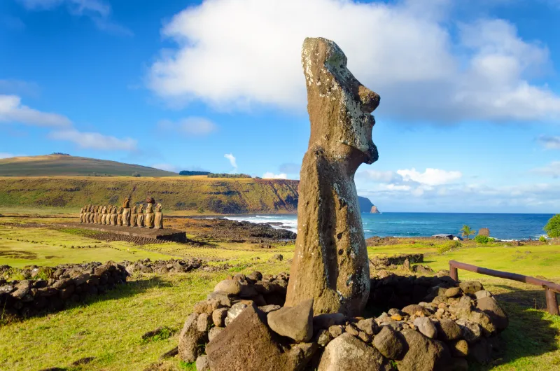 Moai-staty på Påskön i Chile.