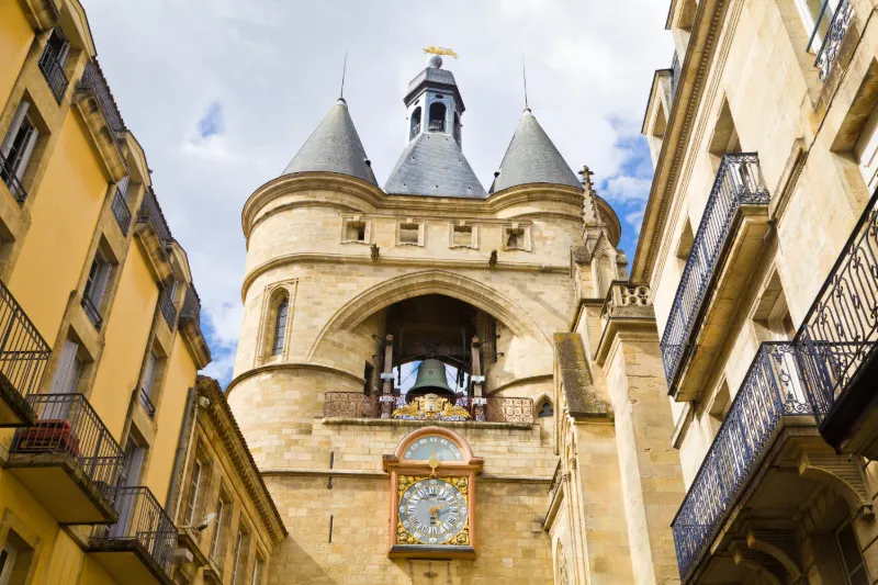 Historic architecture and charming city neighborhoods in Bordeaux, France.