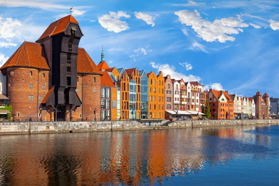 Hus vid vattnet i Gdansk