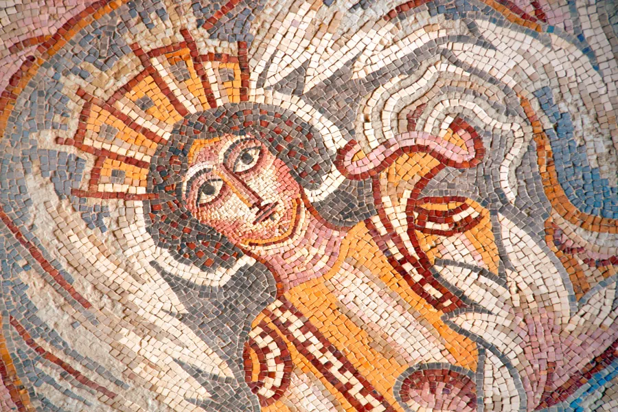 Mosaikmålning av människa
