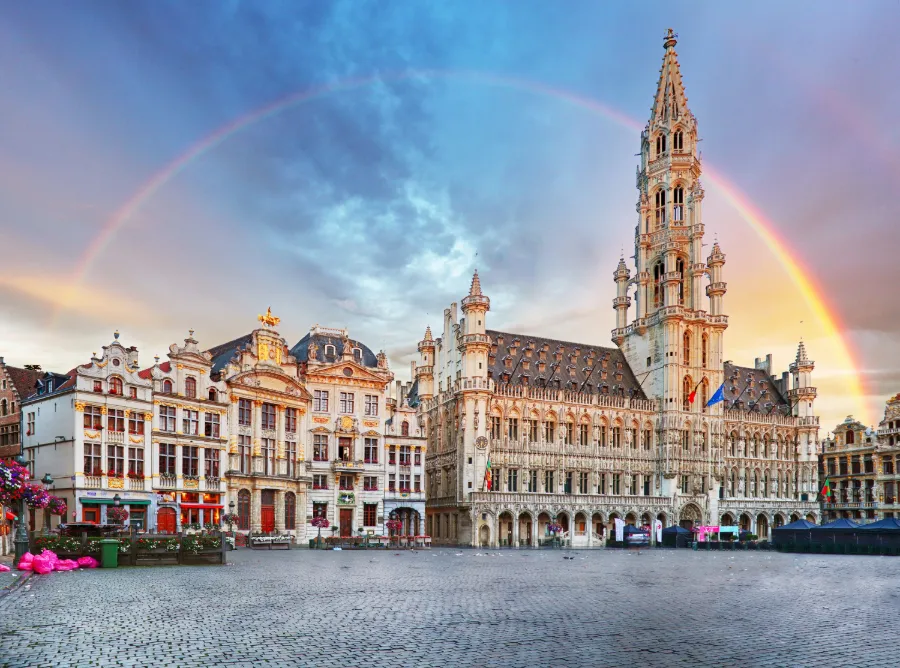 Torg i Bryssel i Belgien